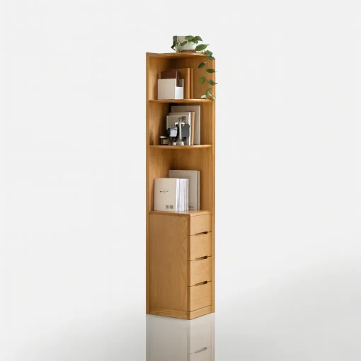 Contemporary Corner Cabinet With Open Shelves