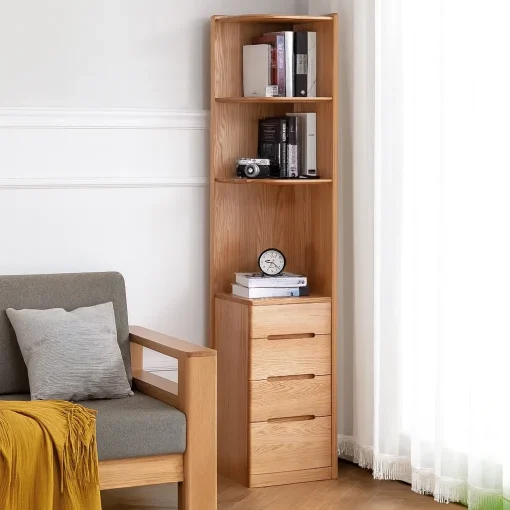 Contemporary Corner Cabinet With Open Shelves - Image 4