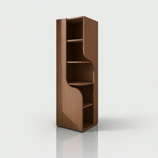Contemporary Storage Cabinet With Open Shelves