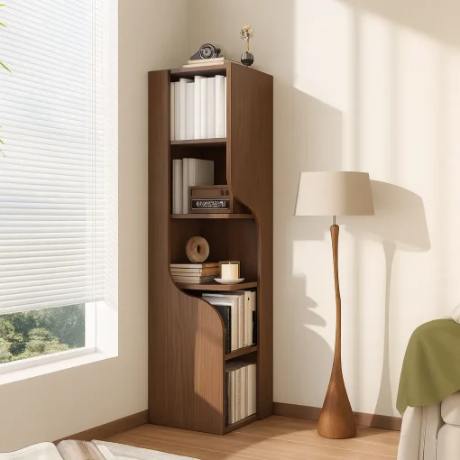 Contemporary Storage Cabinet With Open Shelves - Image 4