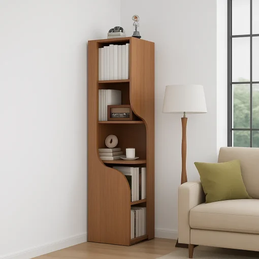 Contemporary Storage Cabinet With Open Shelves - Image 2