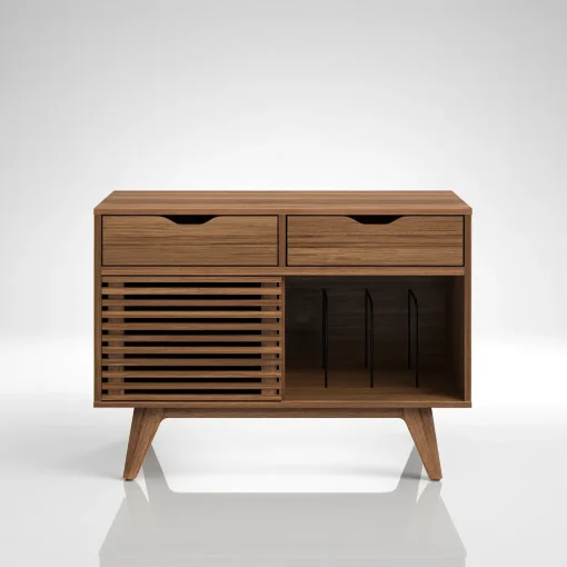 Mid Century Accent Cabinet With Drawer And Door