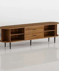Mid Century Wooden Console Cabinet For Living Room