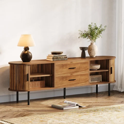 Mid Century Wooden Console Cabinet For Living Room - Image 2