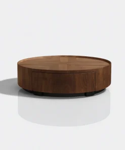 Modern Round Wooden Coffee Table With Storage