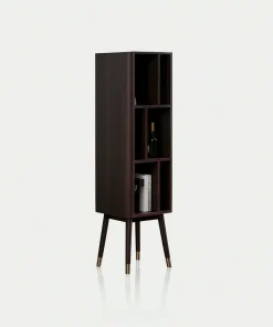 Modern Tall Storage Cabinet With Open Shelves