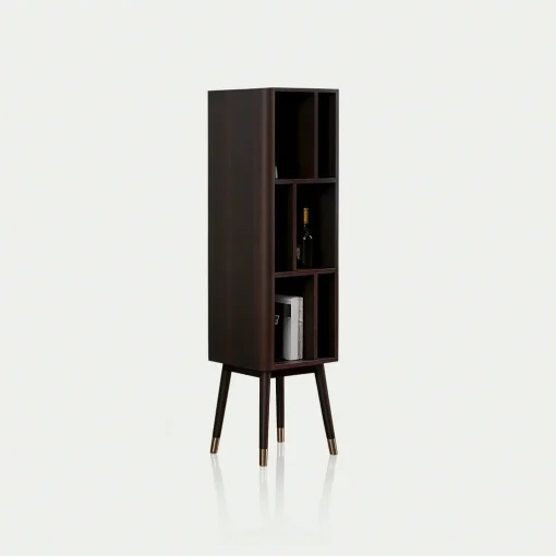 Modern Tall Storage Cabinet With Open Shelves
