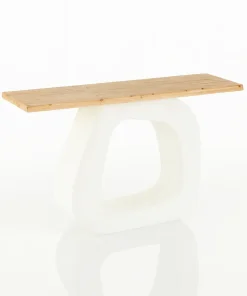 Modern Wooden Console Table With Sculptural Base