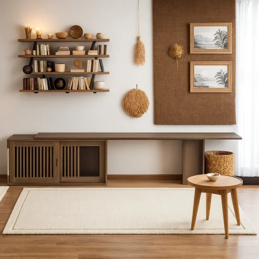 Modern Wooden TV Cabinet With Sliding Door - Image 3
