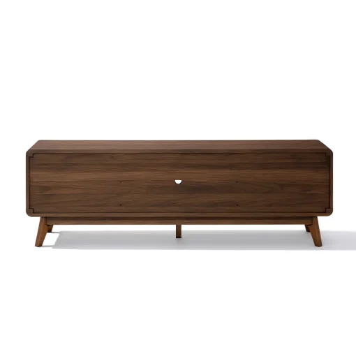 Modern Wooden TV Stand With Chevron Pattern Doors - Image 4