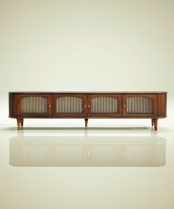 Modern Wooden TV Stand With Four Glass Doors