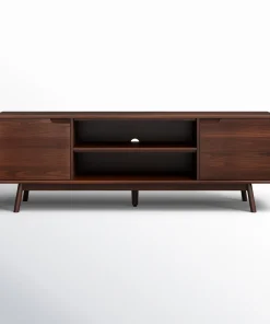 Modern Wooden TV Stand With Storage Compartments