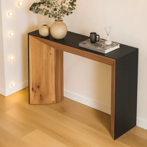 Nordic Wooden Console Table With Rectangular Design - Image 2