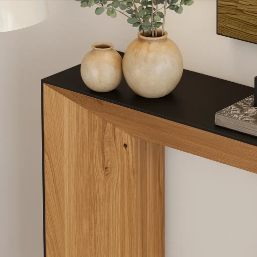 Nordic Wooden Console Table With Rectangular Design - Image 3
