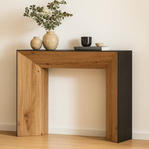 Nordic Wooden Console Table With Rectangular Design - Image 4