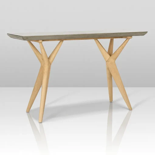 Refined Solid Wood Console Table With Unique Base