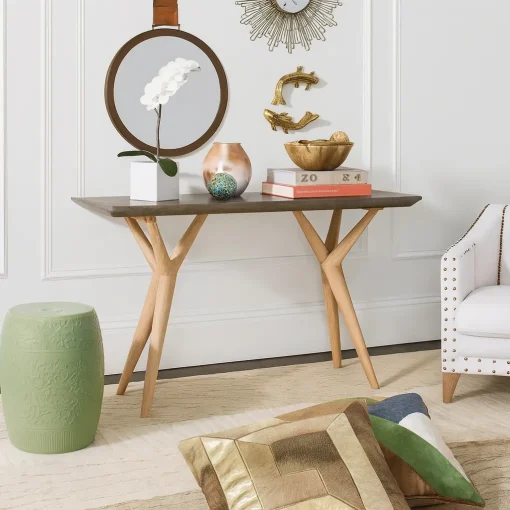 Refined Solid Wood Console Table With Unique Base - Image 2