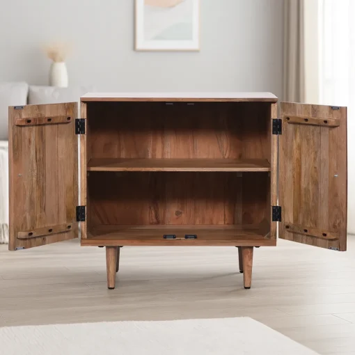 Rustic Two Door Accent Cabinet For Living Room - Image 3