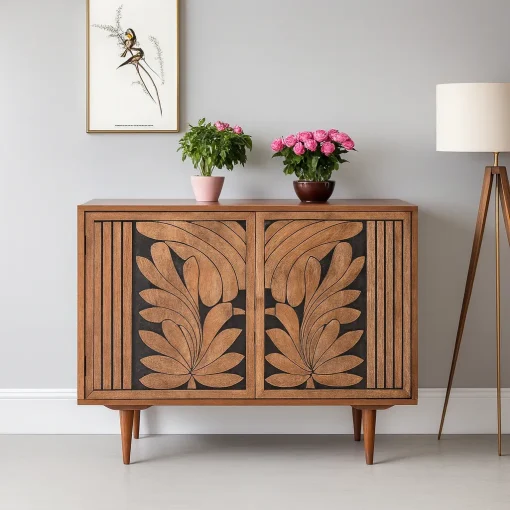 Rustic Two Door Accent Cabinet For Living Room - Image 2
