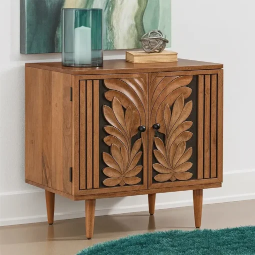 Rustic Two Door Accent Cabinet For Living Room - Image 4